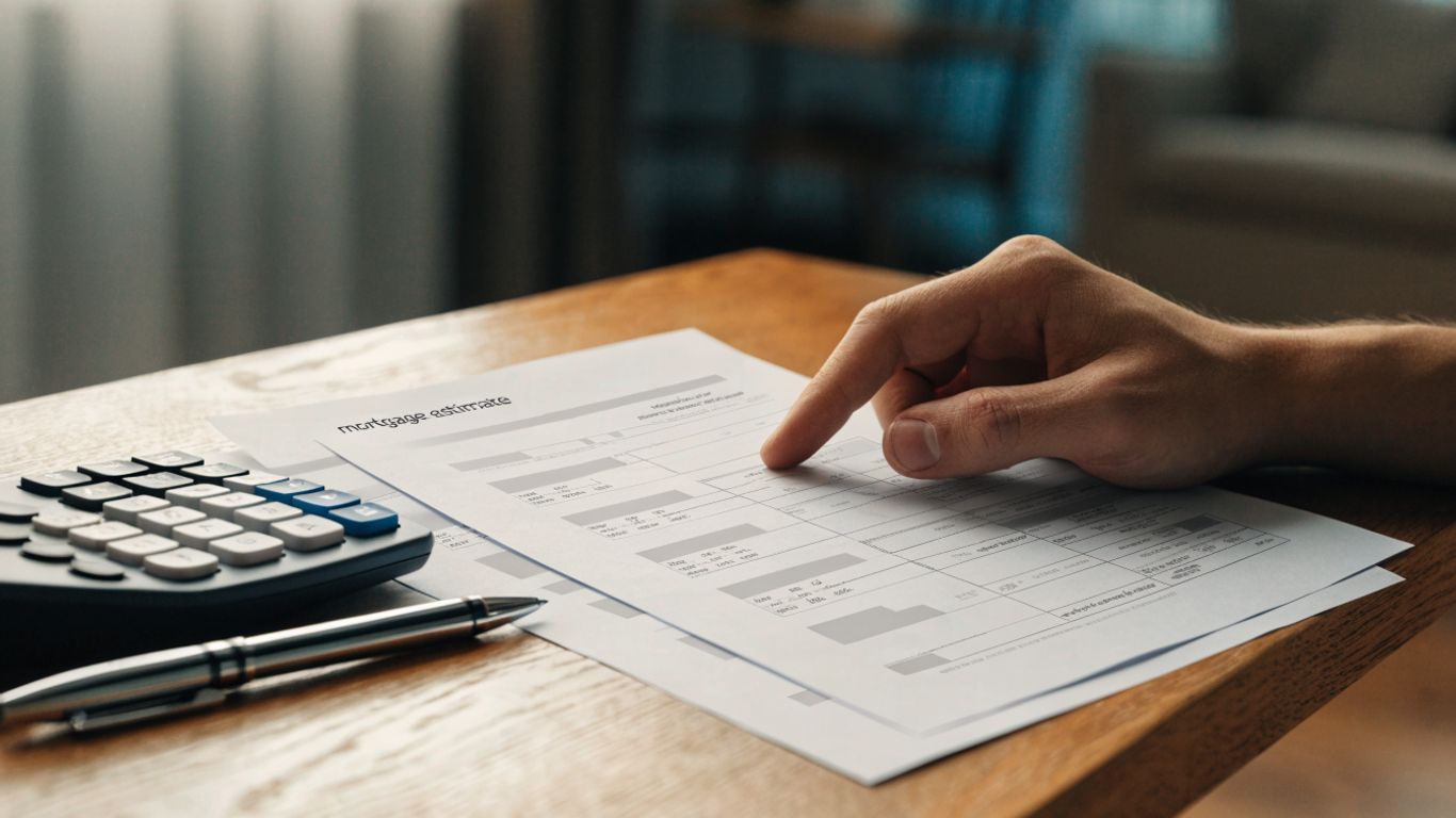 Mortgage estimate papers beside a calculator