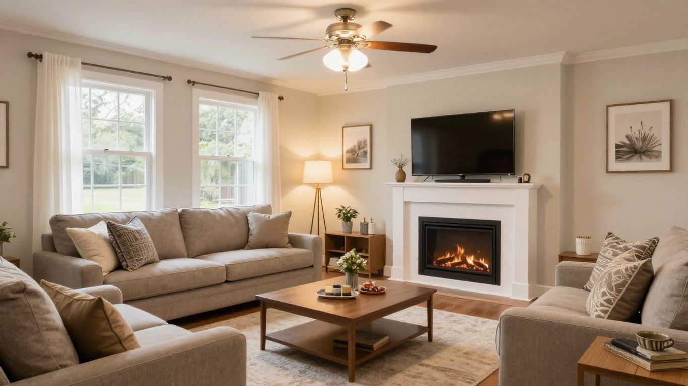 Finished basement in Suwanee, Georgia, ready for use.