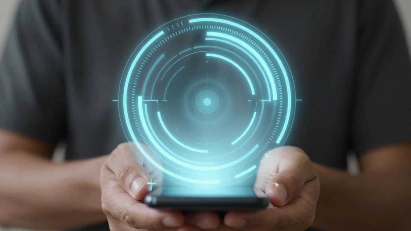 Digital interface showing abstract breath cycles