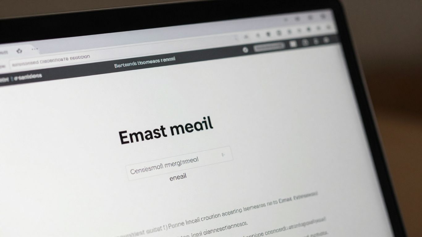 Business website contact page with email address visible on laptop.