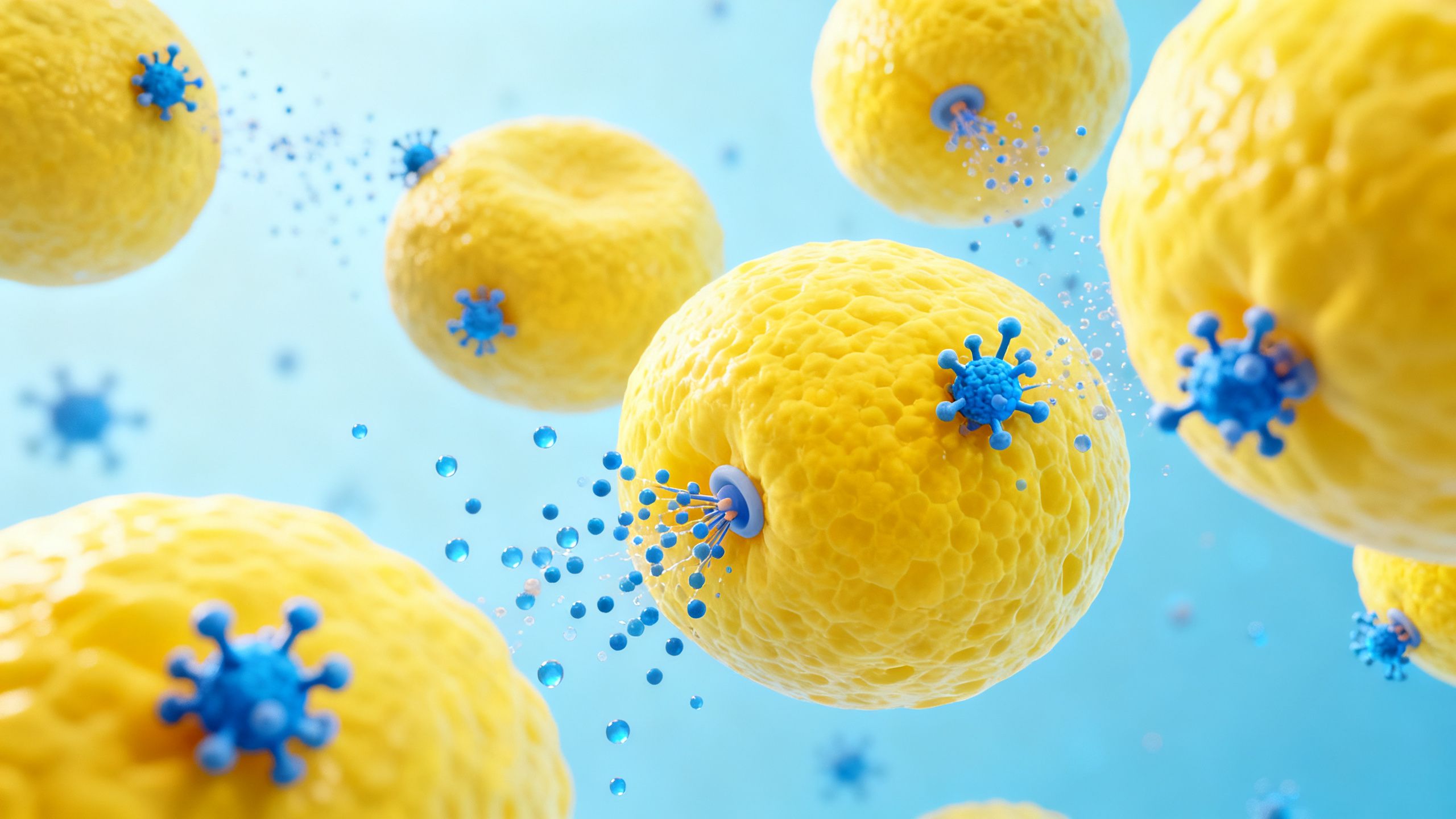 Illustration of fat cells being burned by glucagon activation