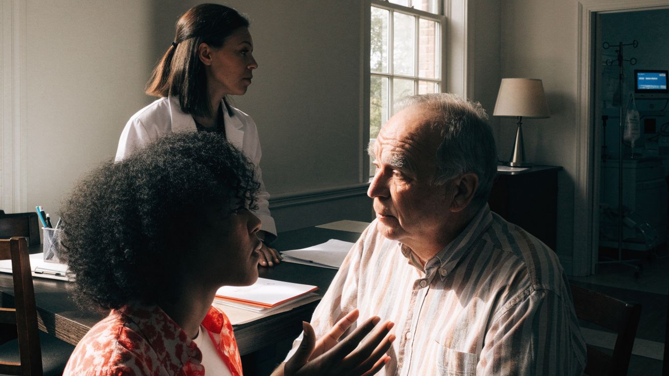 Healthcare professionals discussing a patient care plan