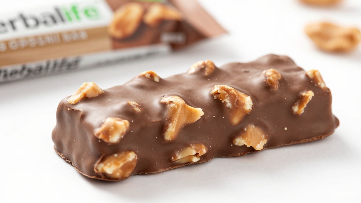Herbalife Chocolate Peanut Protein Bar unwrapped