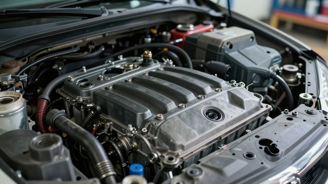 Used Honda Civic engine in a workshop