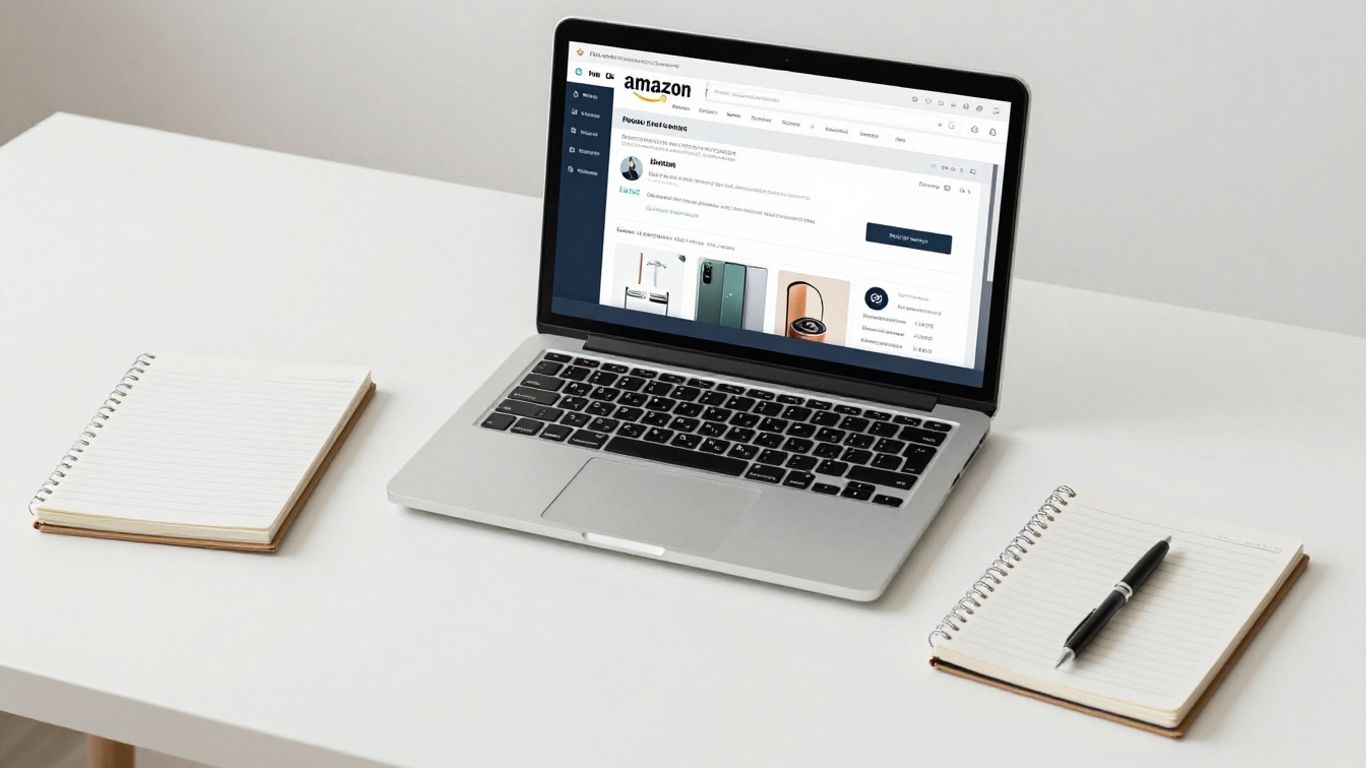 Amazon listing optimization checklist on a desk.