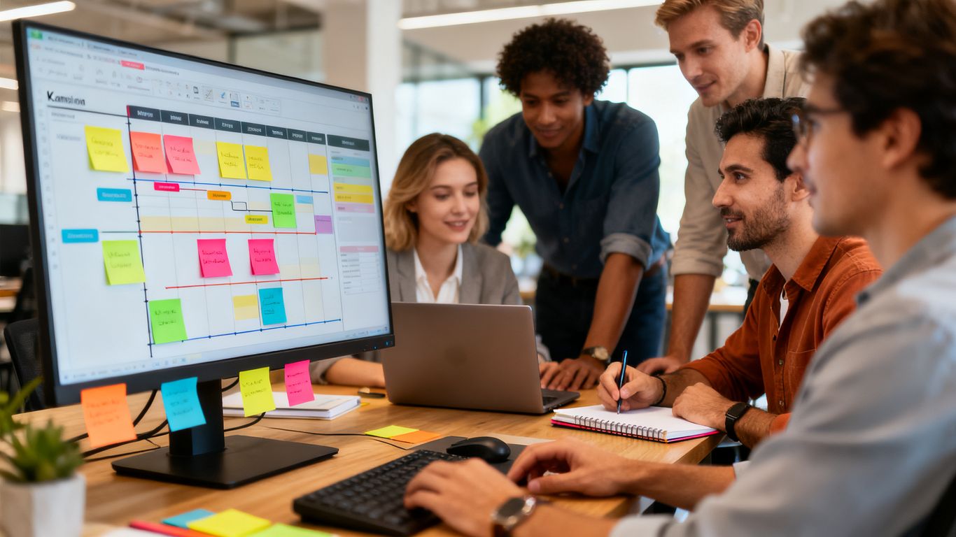Tablero Kanban con tareas organizadas