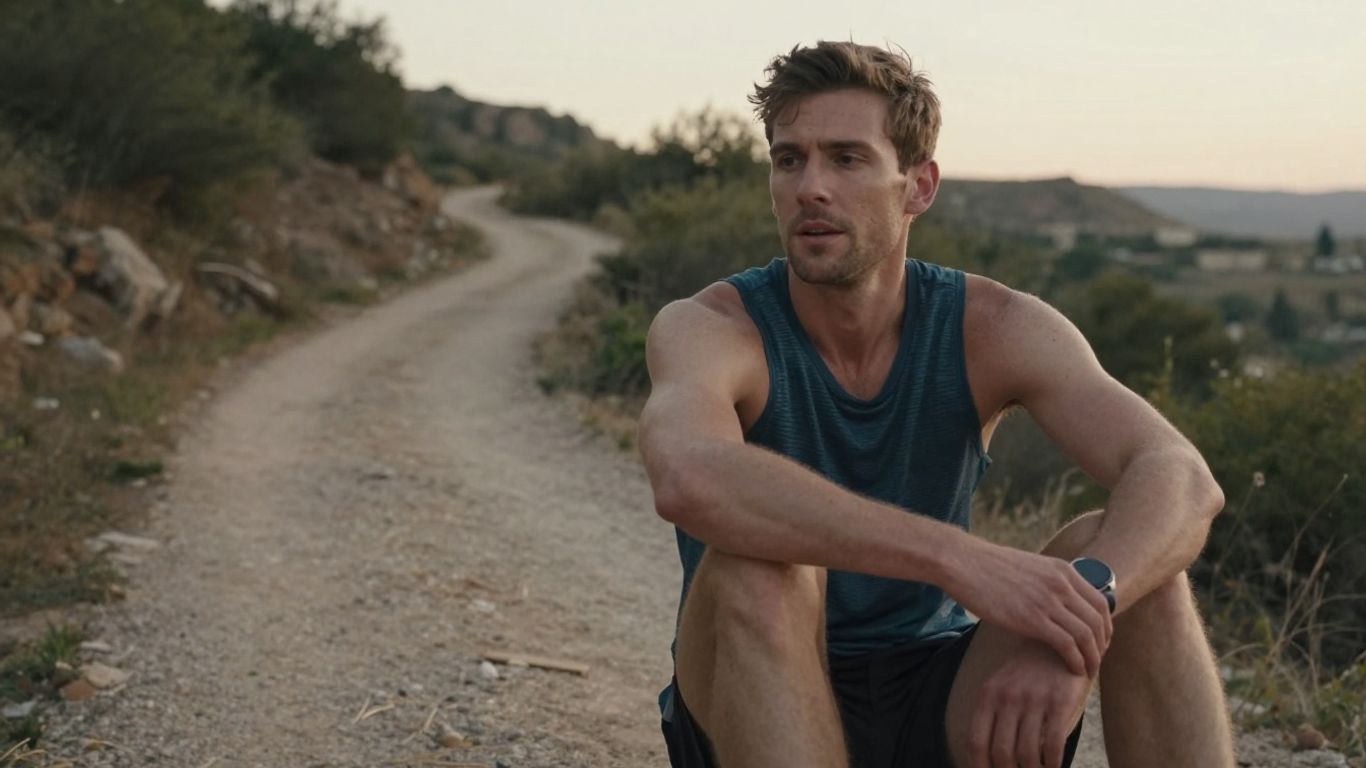 Runner pausing for relaxed nasal breathing