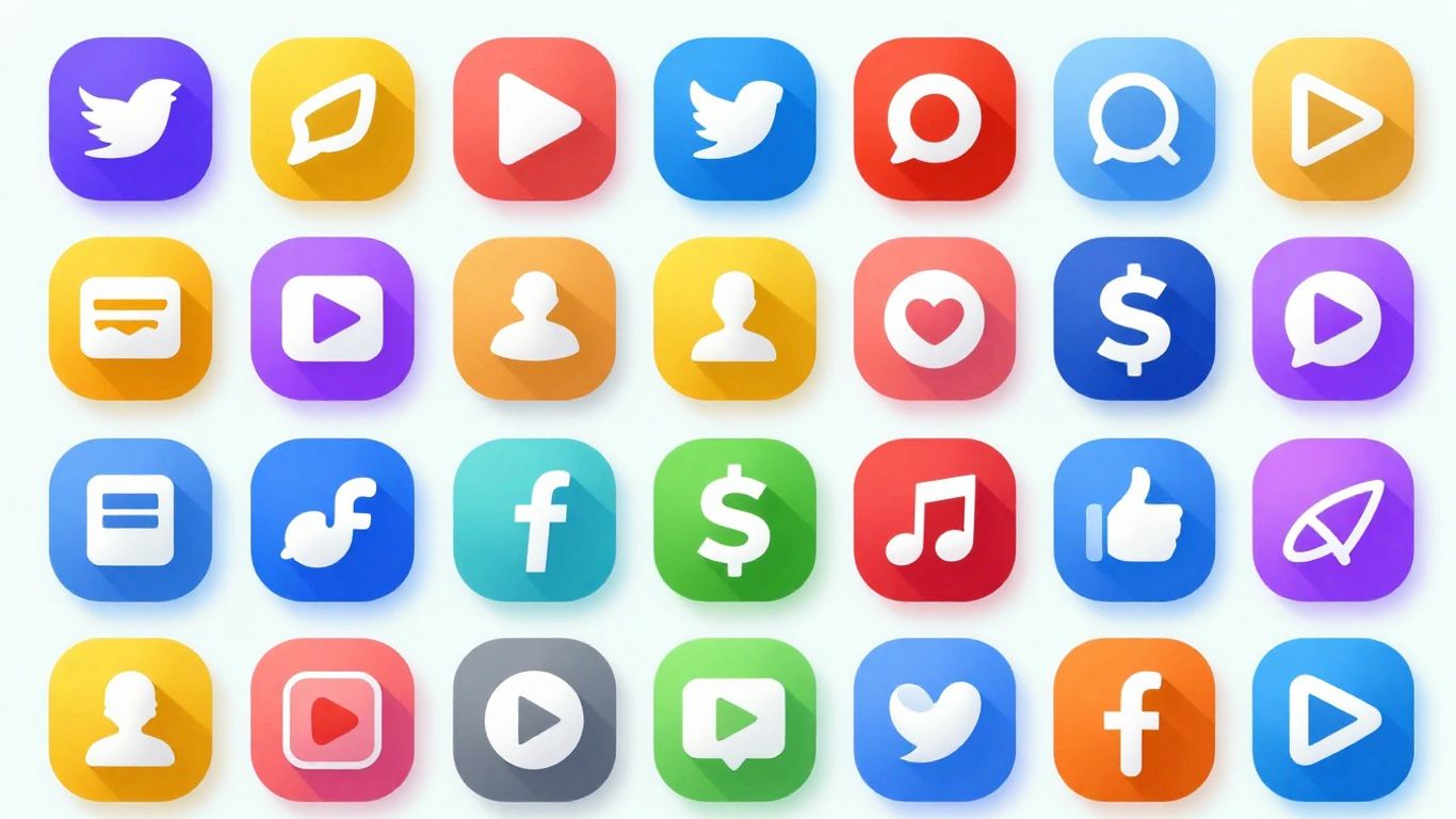 Icônes de réseaux sociaux colorées et dynamiques
