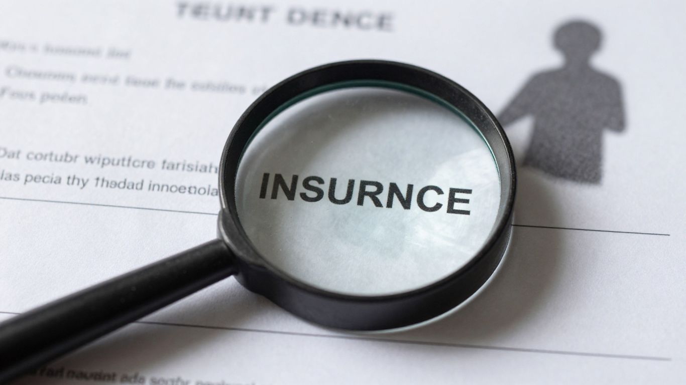 Magnifying glass over insurance document, hidden information