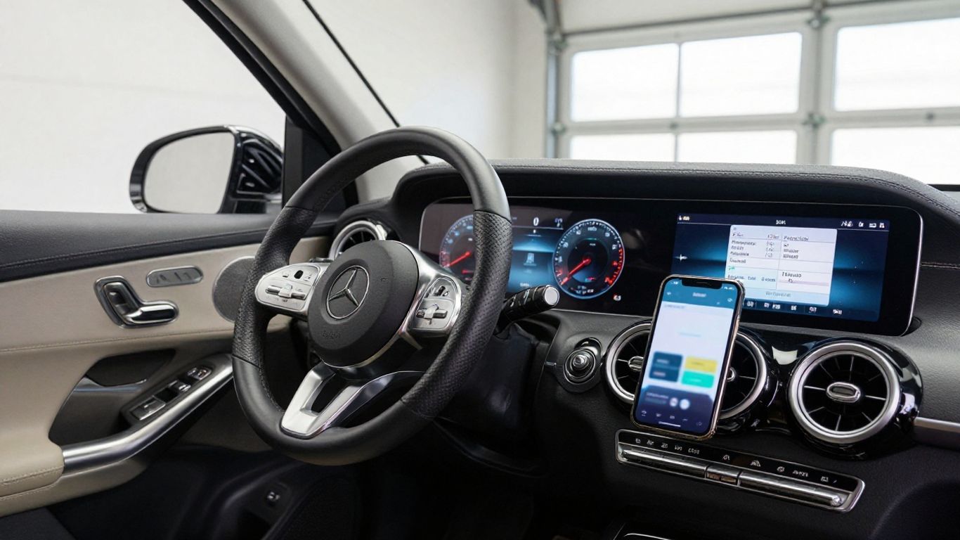Mercedes Innenraum und Fahrzeugdaten prüfen