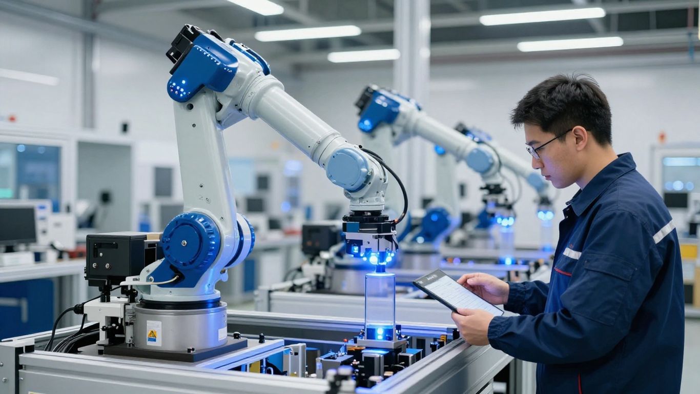 Fortschrittliche Roboter in der Fabrik