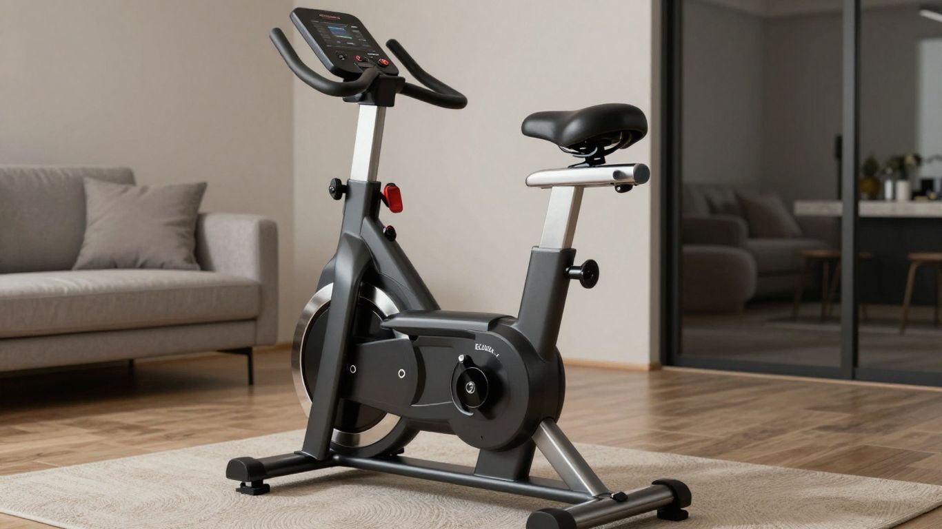 Echelon EX-5s exercise bike in a home gym.