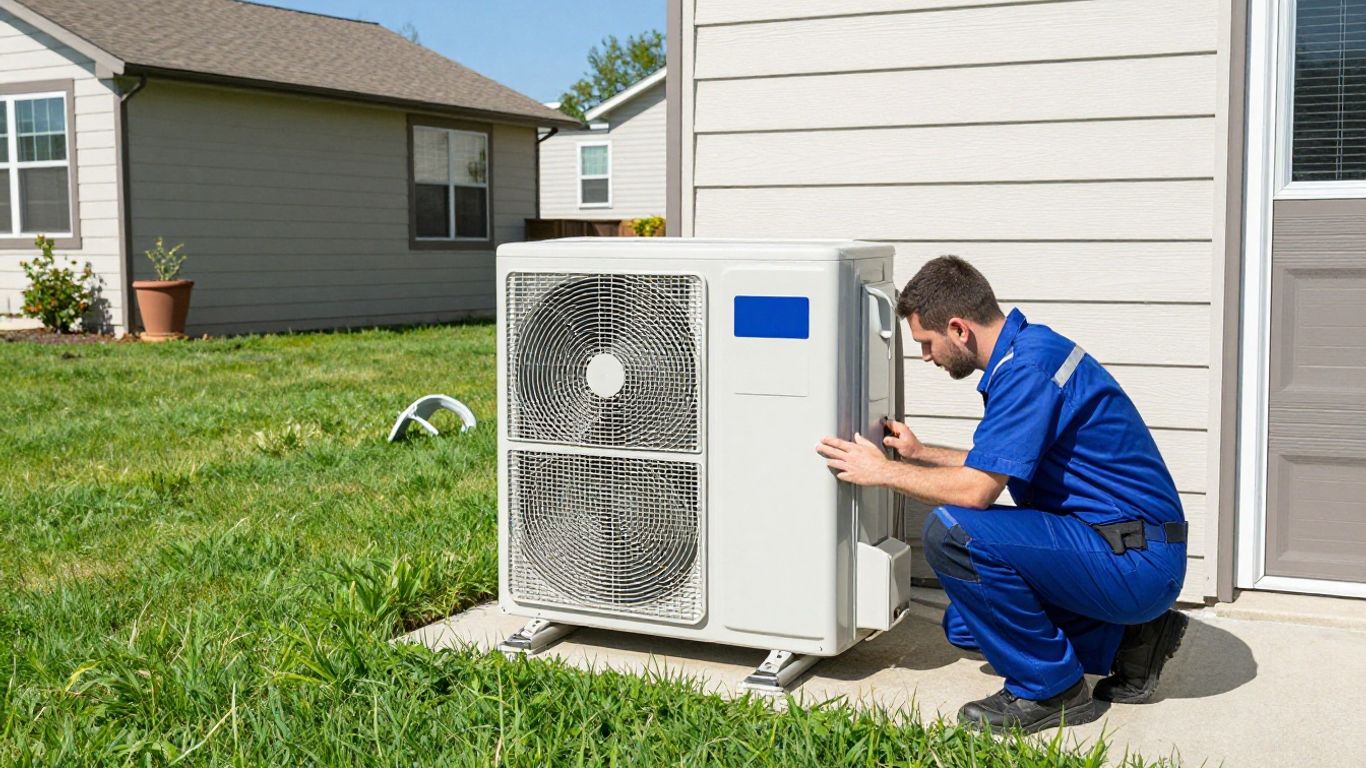 AC unit inspection by a professional technician.
