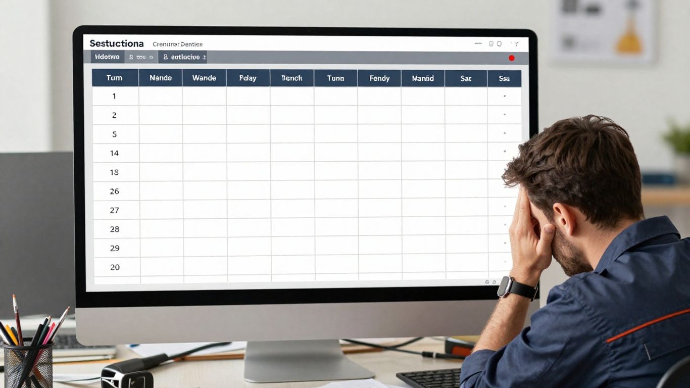 Service technician and organized digital calendar