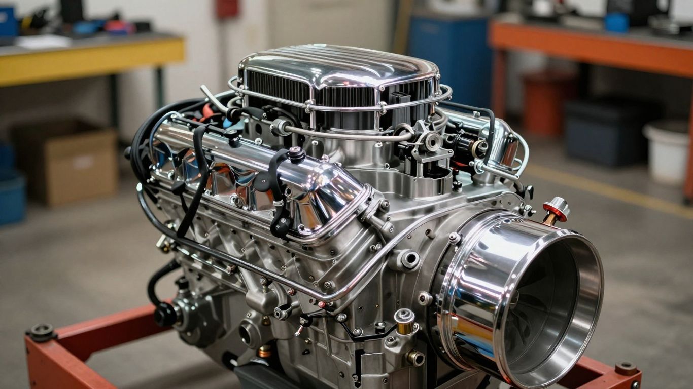 Powerful V8 engine ready for installation in Brisbane.