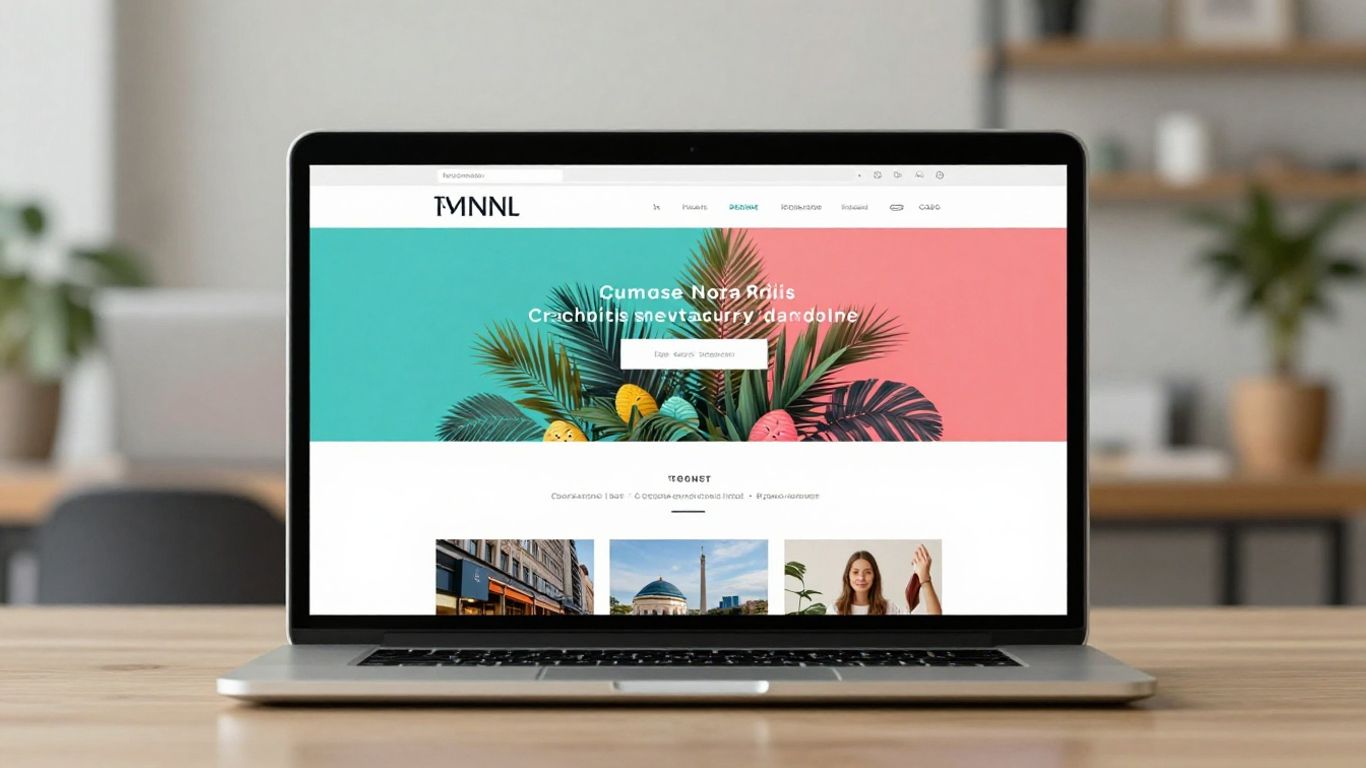 Prosta strona internetowa na ekranie laptopa