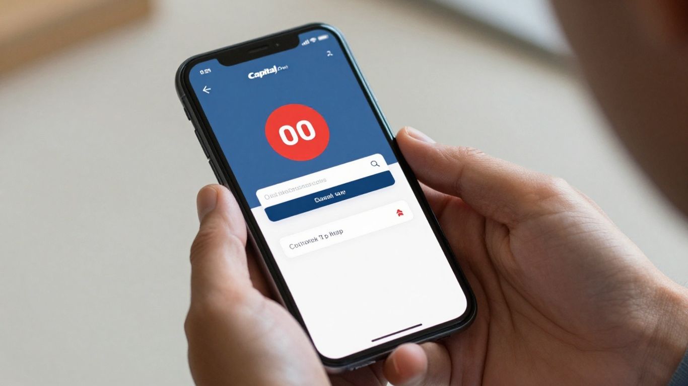 Capital One login screen on a smartphone.