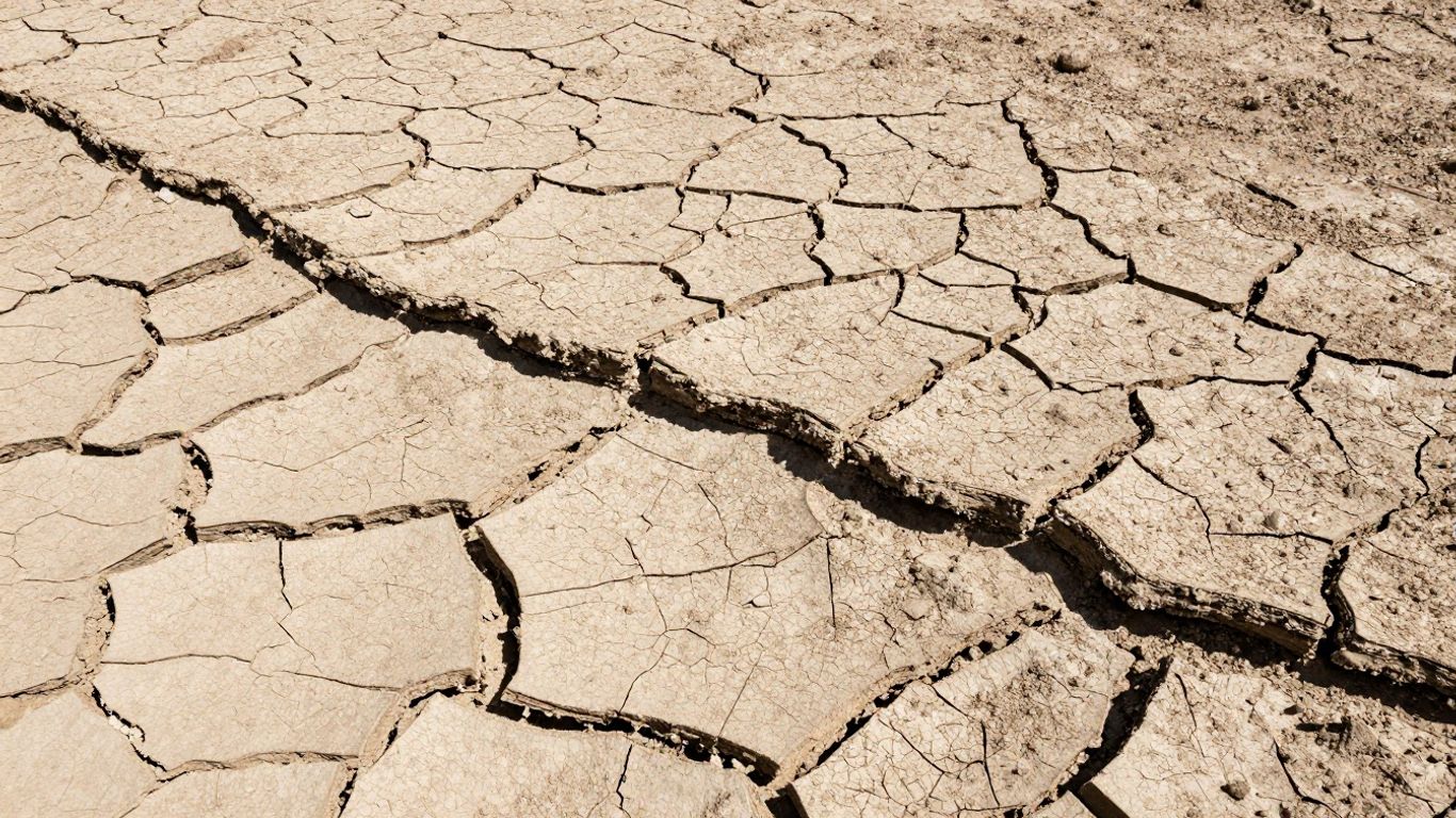 Rissige, trockene Erde unter Sommersonne