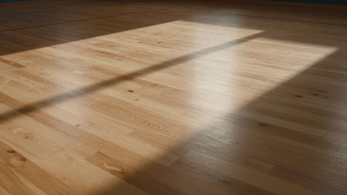 Polished timber sports floor with natural wood grain.