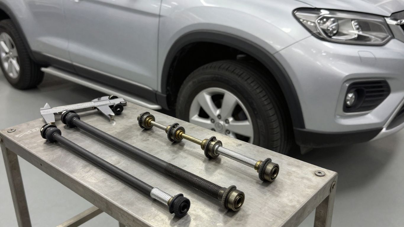 Mechanic comparing steering components beside Haval vehicle