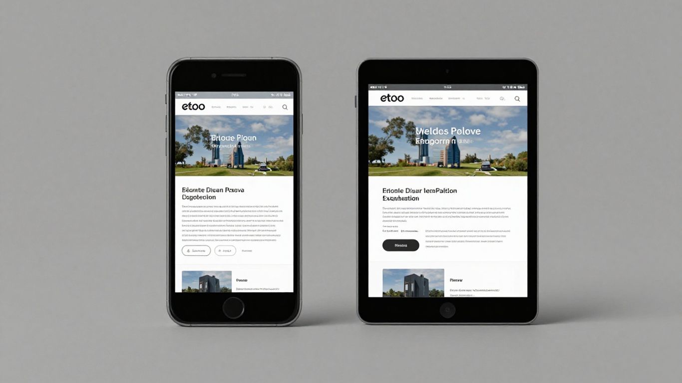 Site web s'adaptant sur différents appareils mobiles.