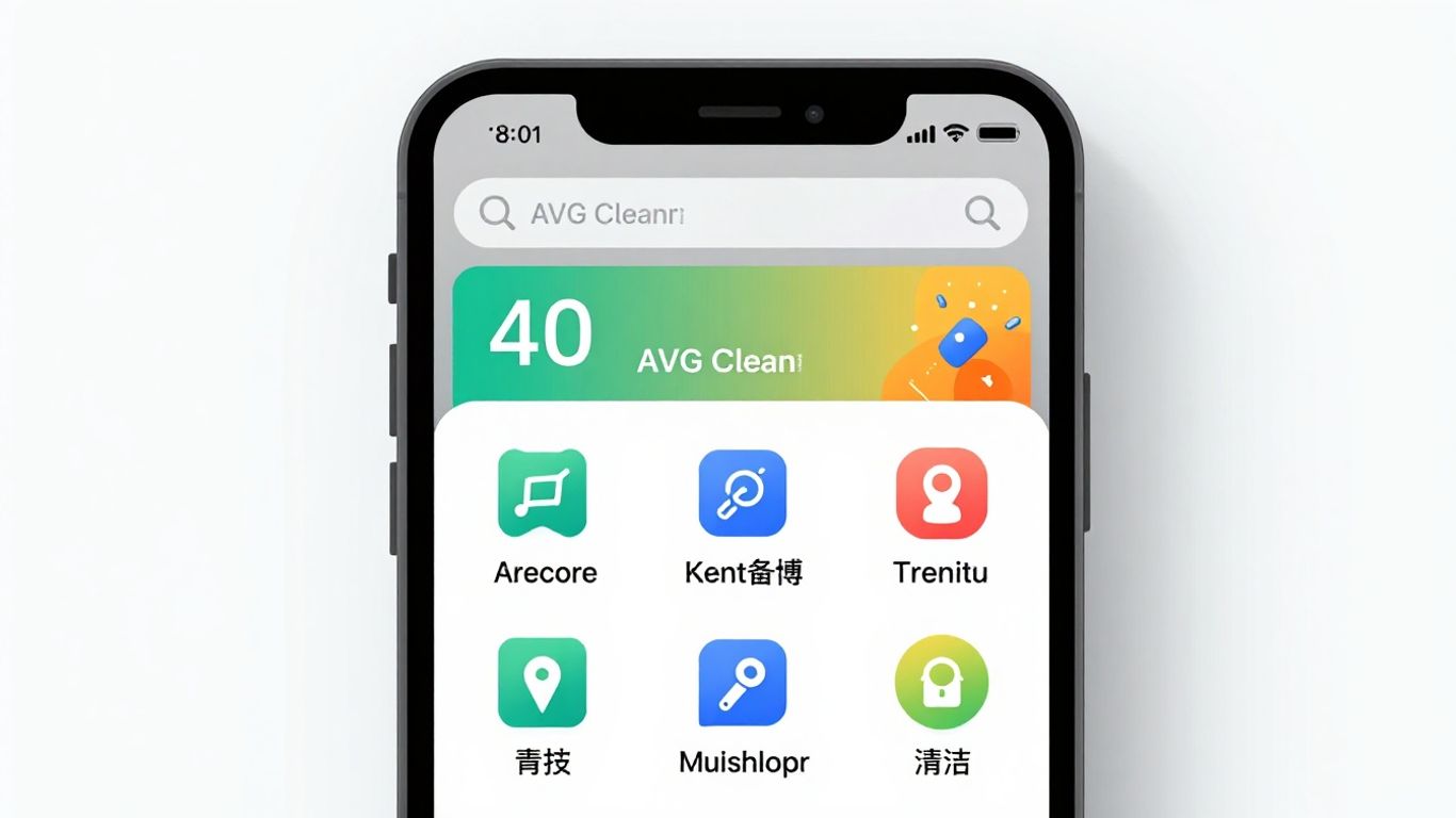 Tela de celular com o aplicativo AVG Cleaner aberto.