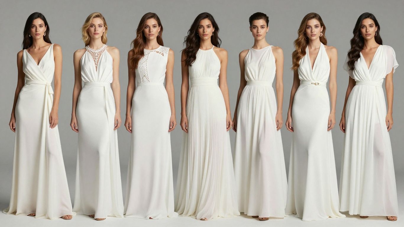 Chic white ASOS dresses on models