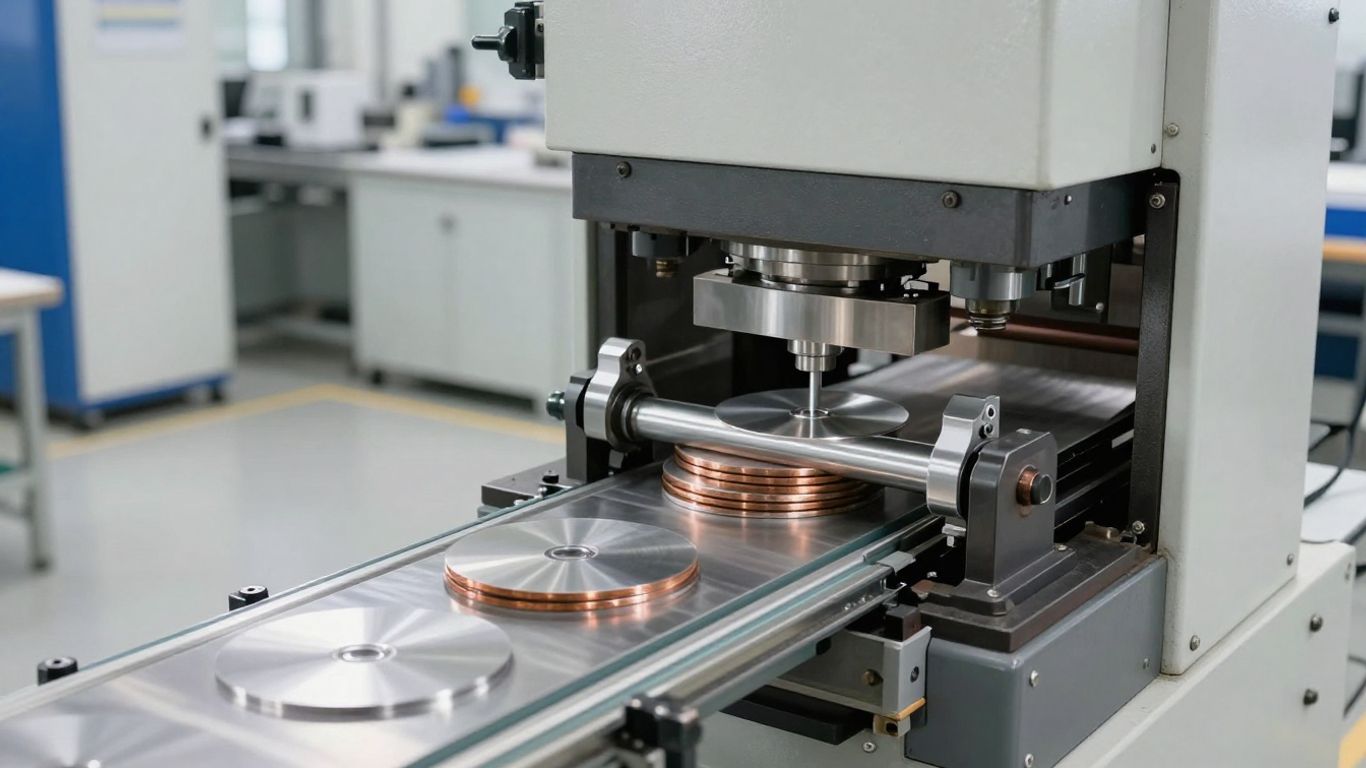 The minting press conveyor line