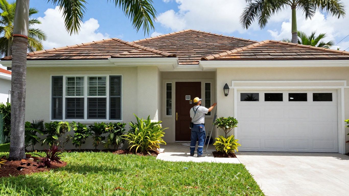 Miami home exterior with contractor