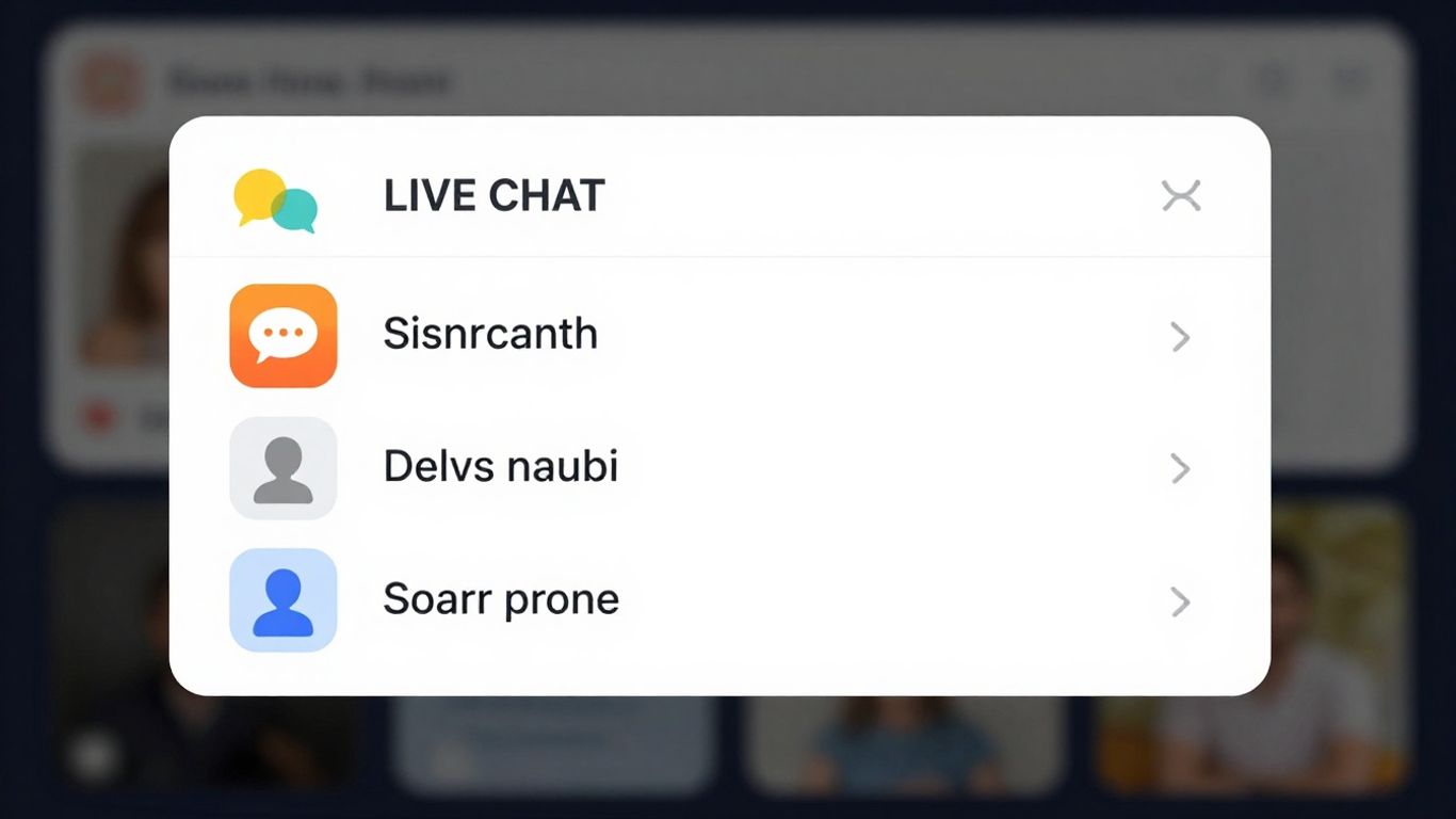 Live chat software interface with chat bubbles.