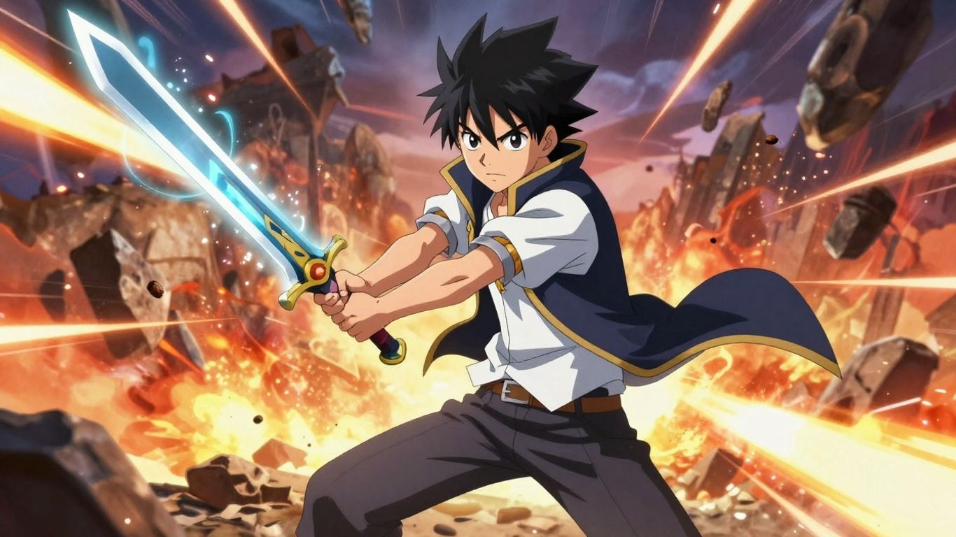 Immortal King fighting with a glowing sword