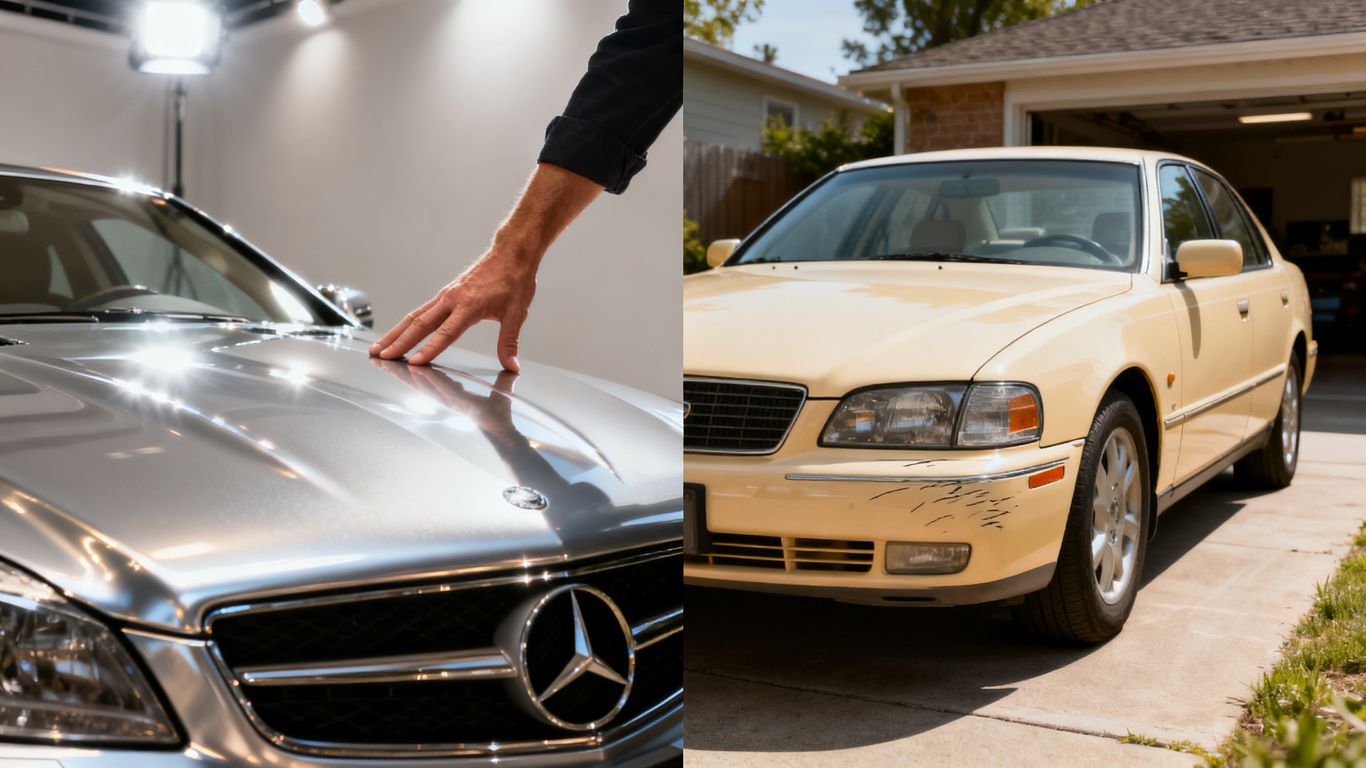 New car versus used car comparison.