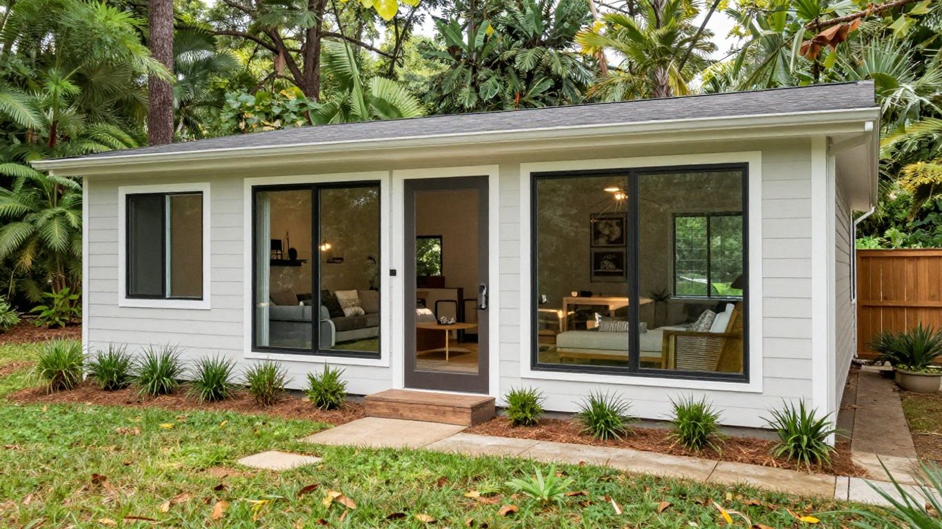 Modern in-law suite addition on a Georgia home.