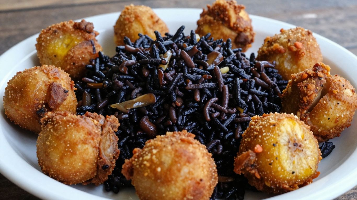 Haitian Griot and Diri Djon Djon dish