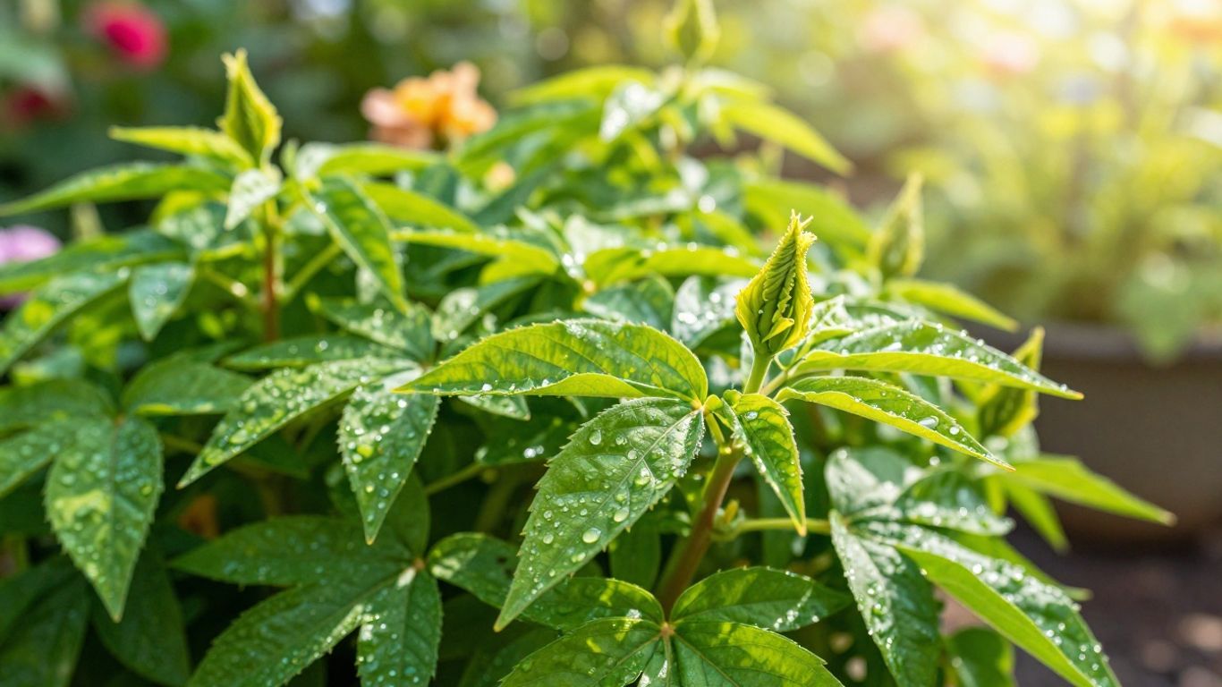 Schnell wachsende Pflanzen im Sonnenlicht