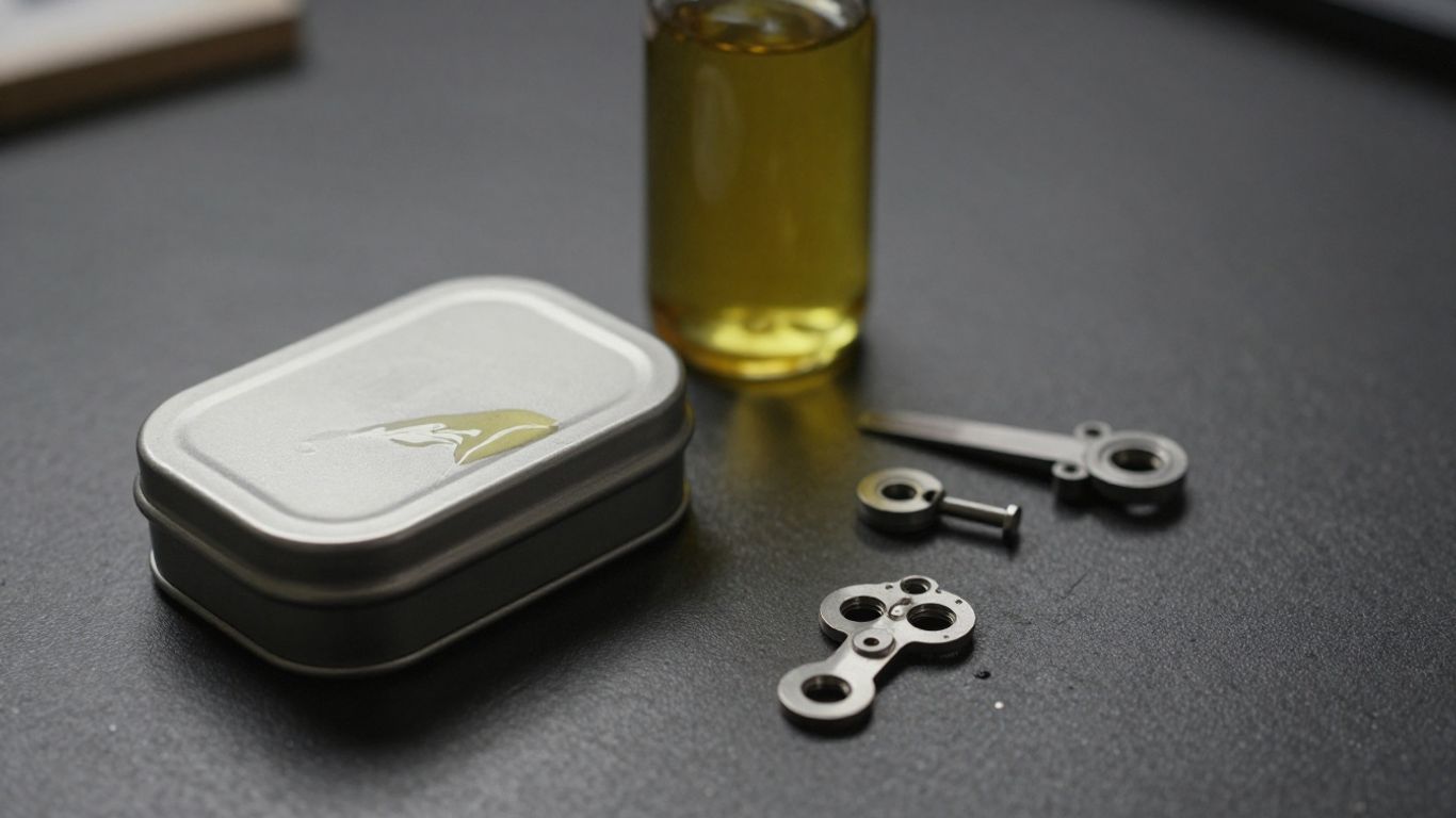 Oil and grease containers near mechanical parts