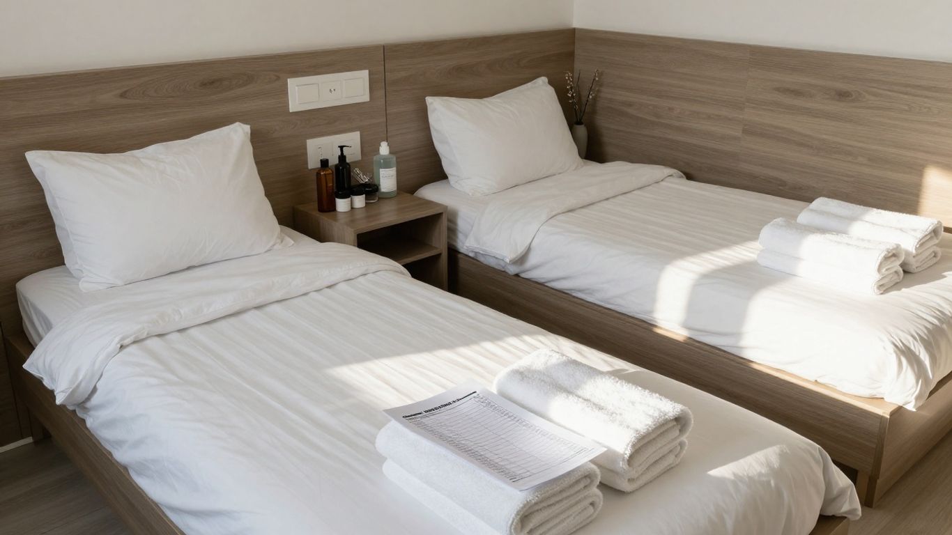 Airbnb interior with checklist for property turnover.