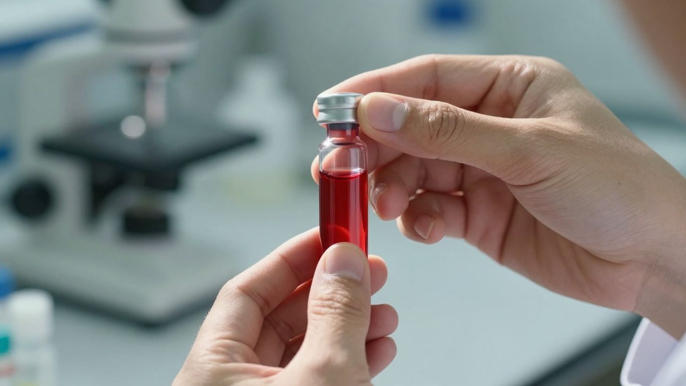 Blood vial in a medical lab