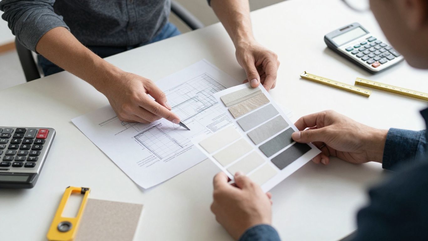 Construction bid comparison with material samples