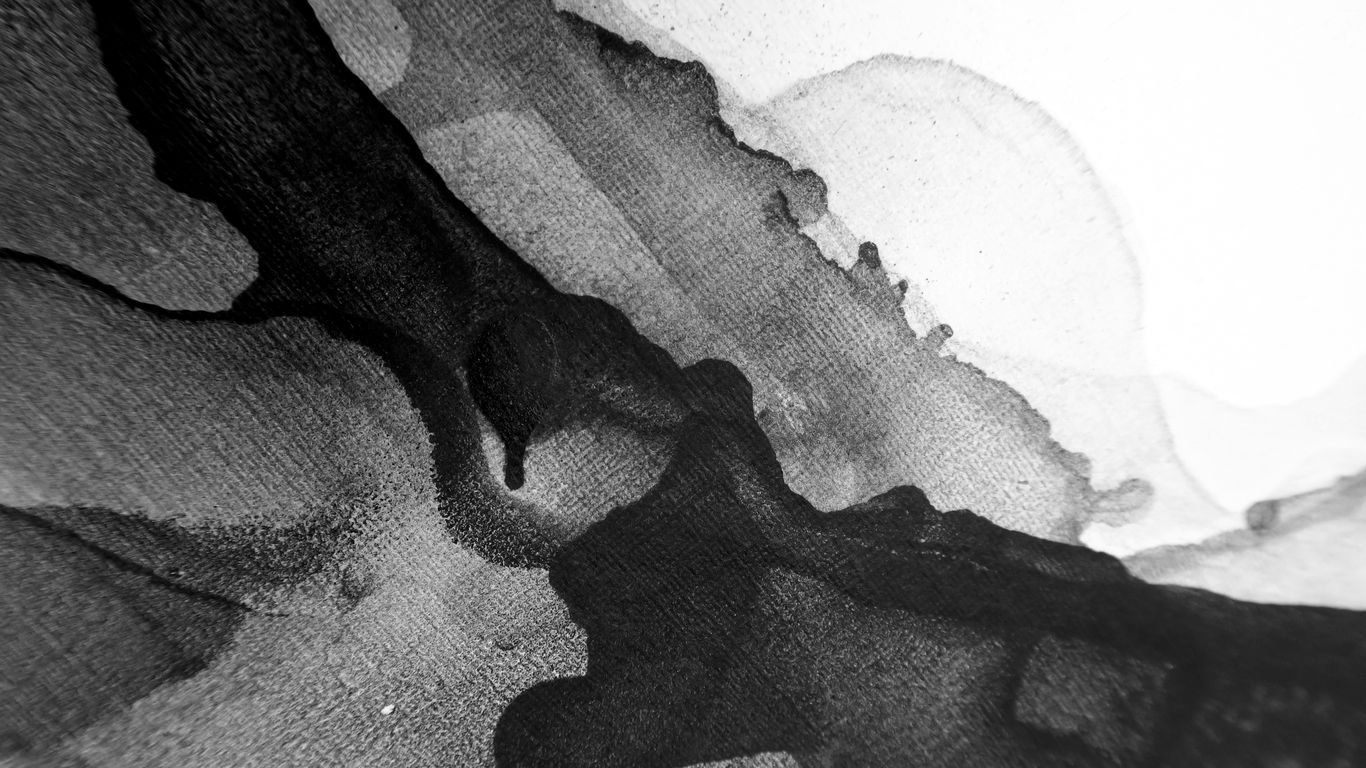 Close-up of artistic ink brushwork techniques