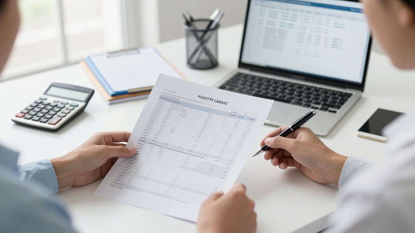 A finance professional reviewing extracted transactions