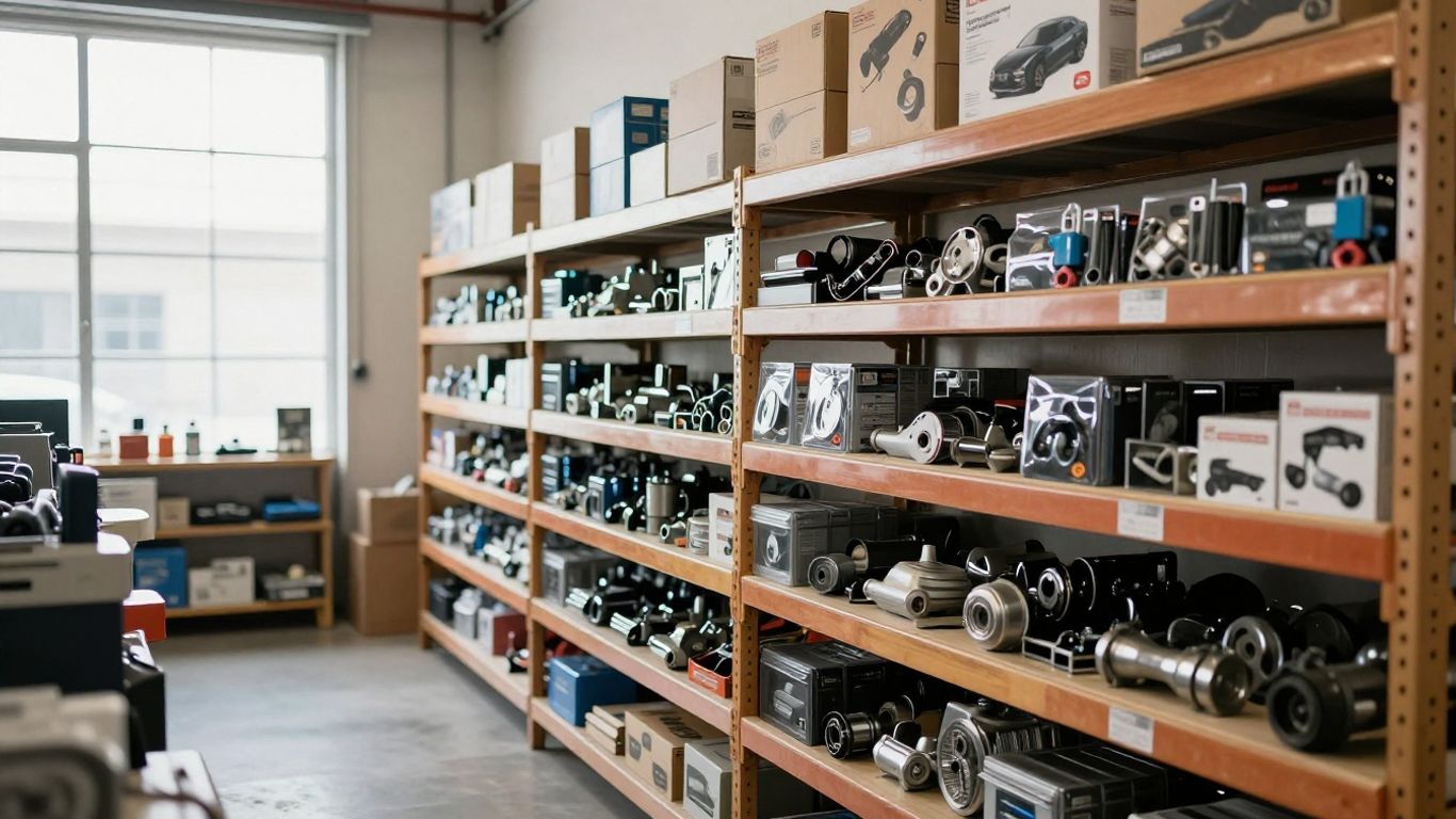 Warehouse storage of automotive parts