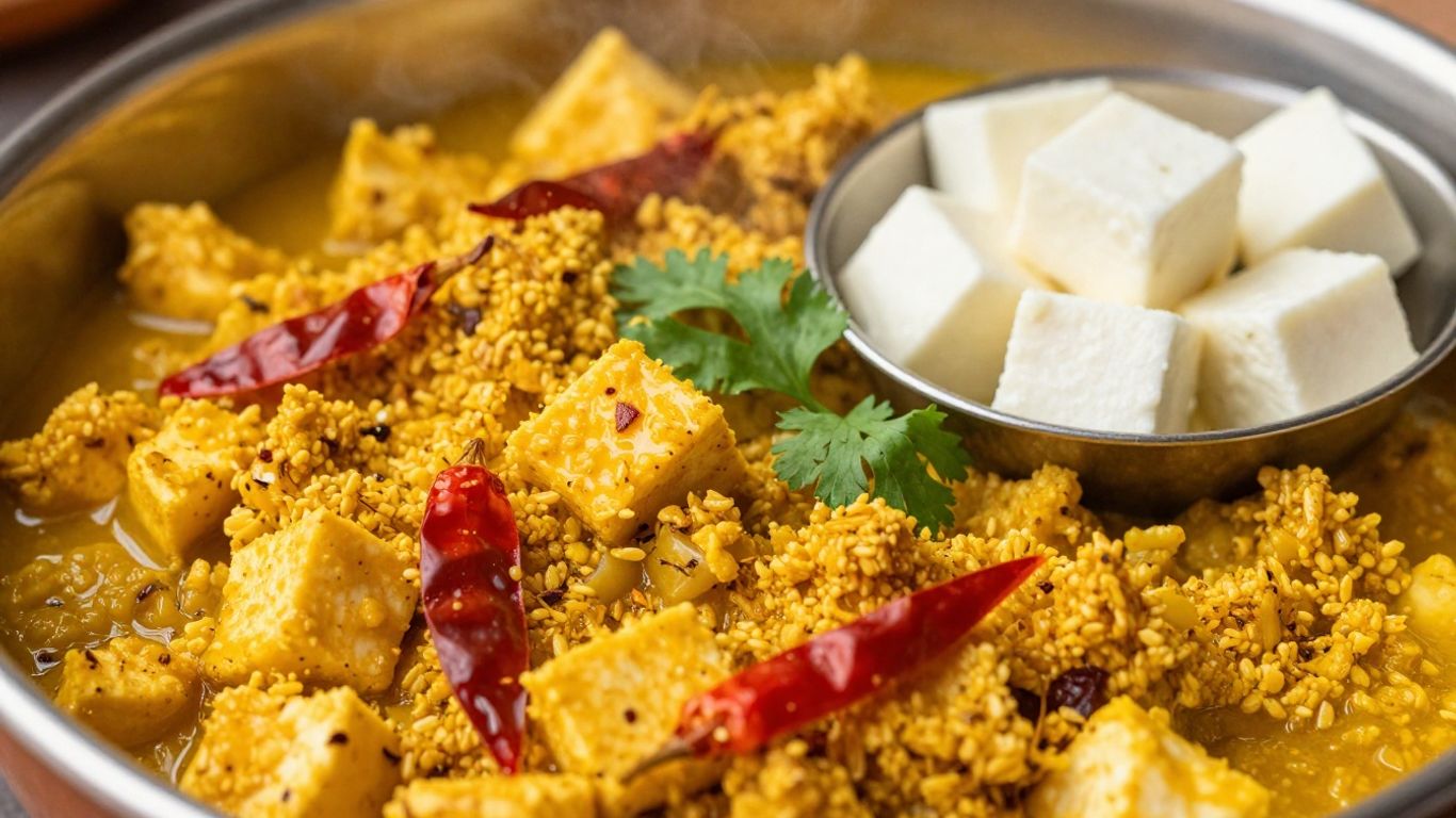 Paneer Bhurji and fresh paneer cubes.