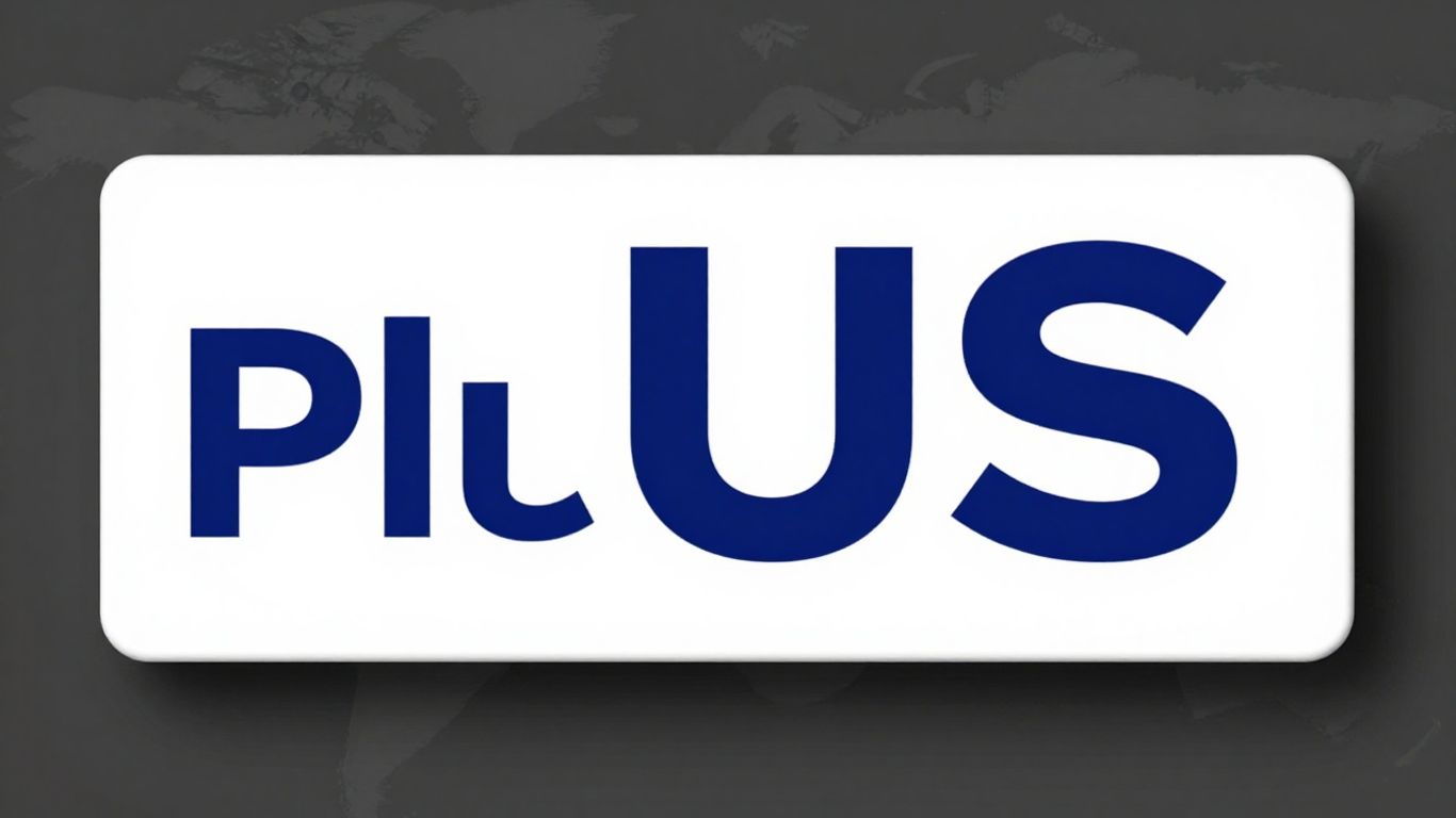 Plus500 US logo with financial growth elements.