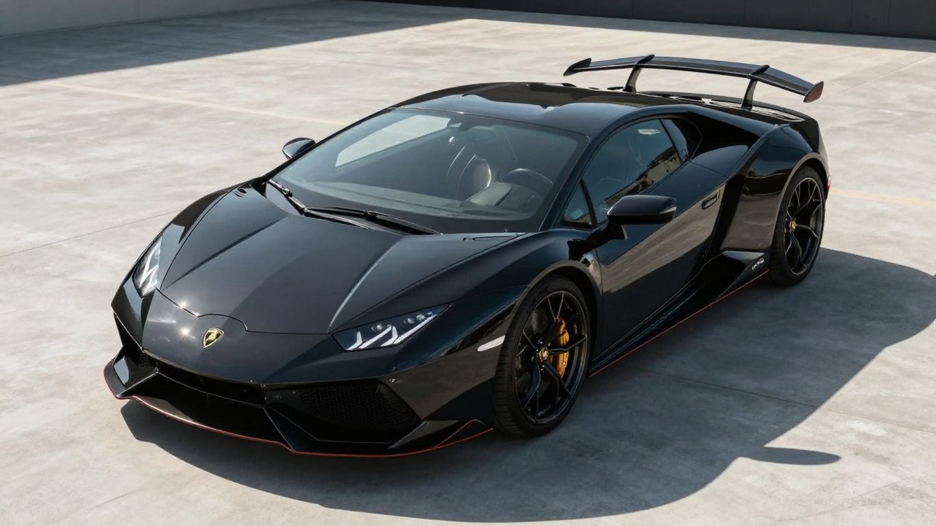 Lamborghini Huracan supercar parked indoors.