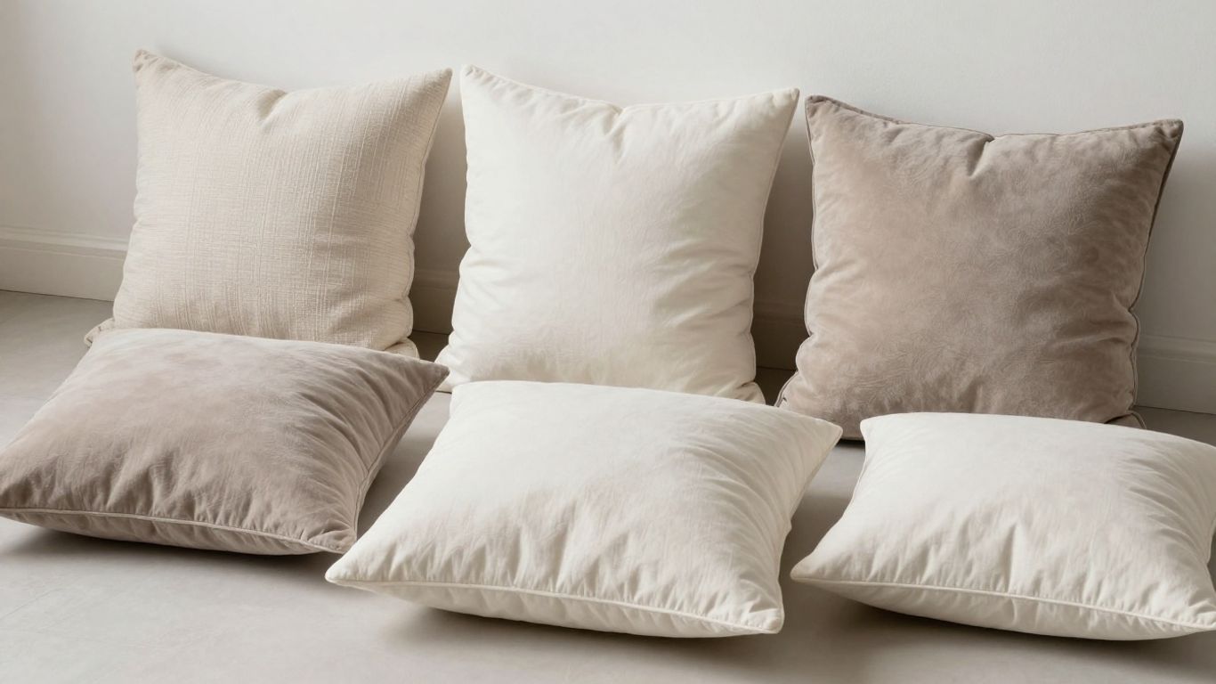 Various comfortable pillows displayed for sale.