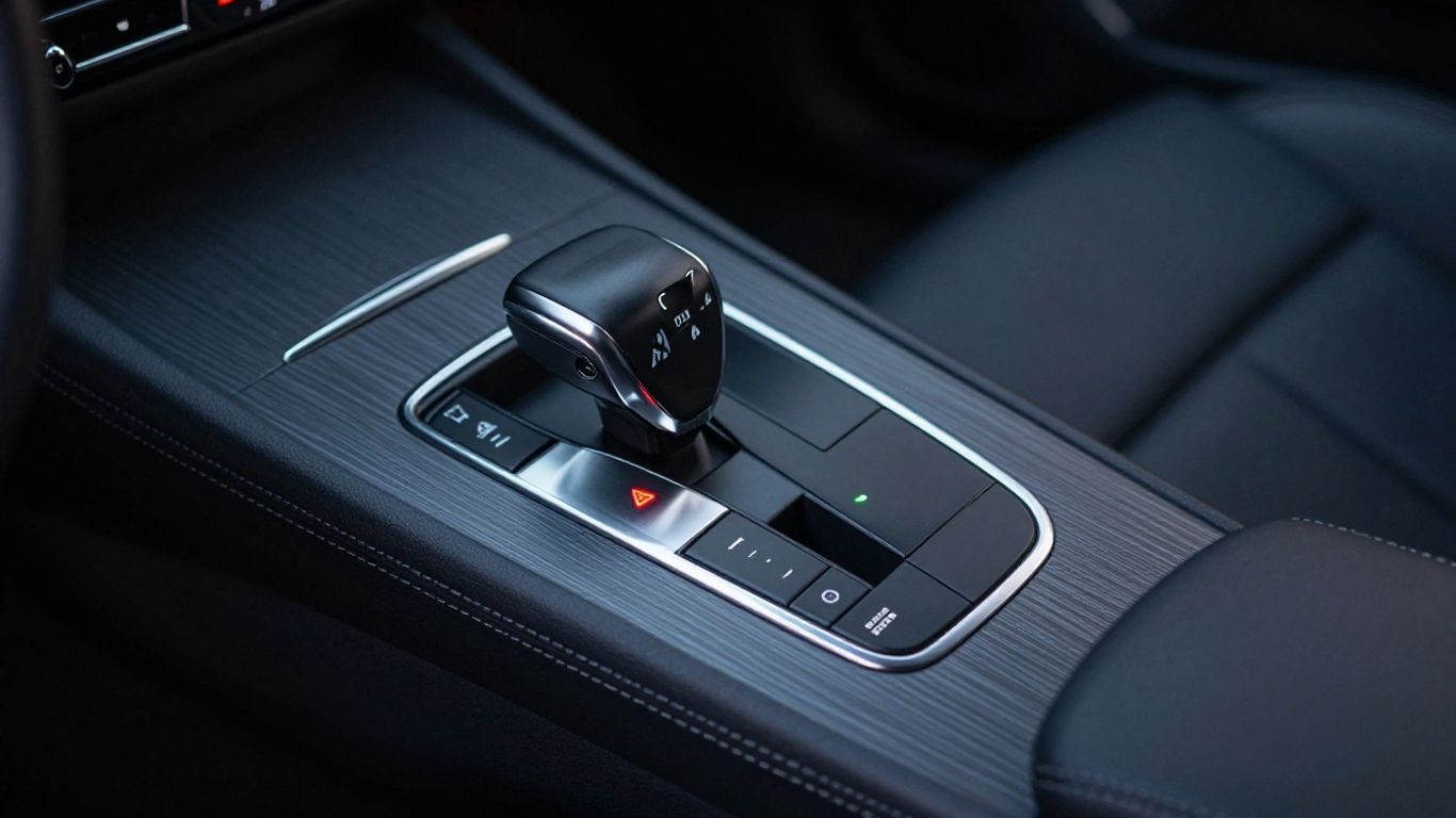 Dashboard warning lights and gear selector