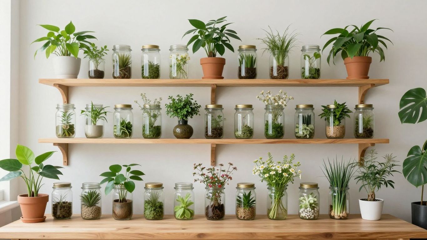 A vase of wildflowers on a table