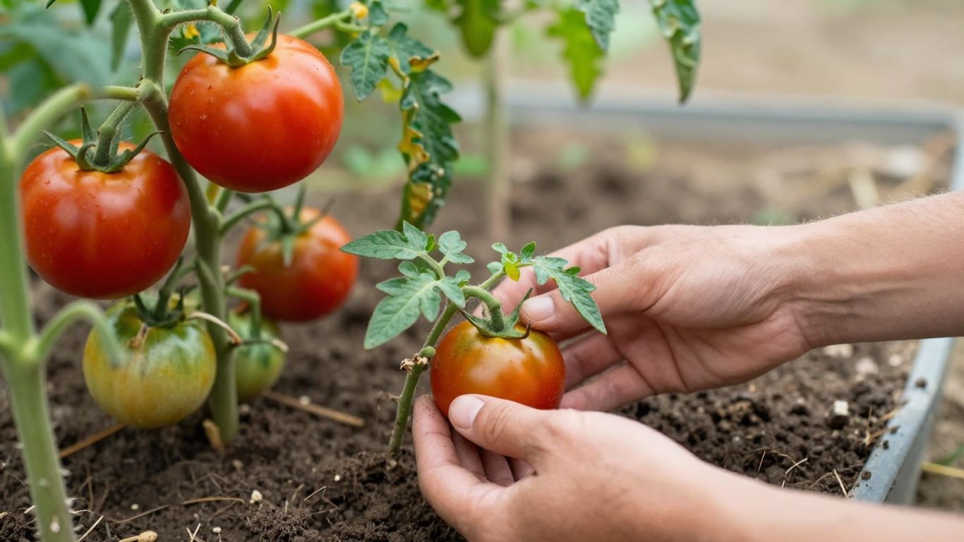 Verwelkte Pflanze neben gesunder Pflanze im Garten