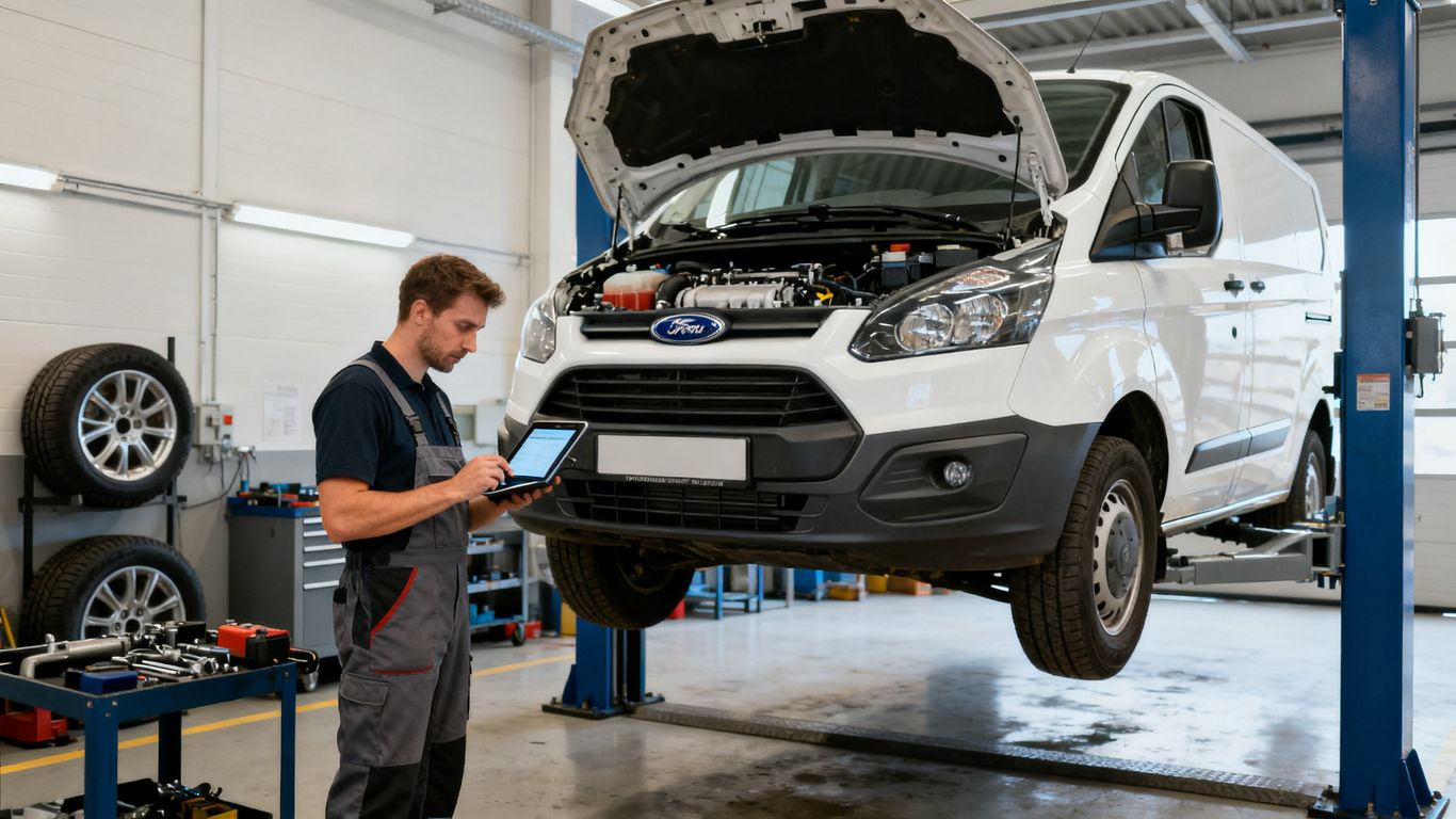 Tourneo Custom bei technischer Gebrauchtwagenprüfung